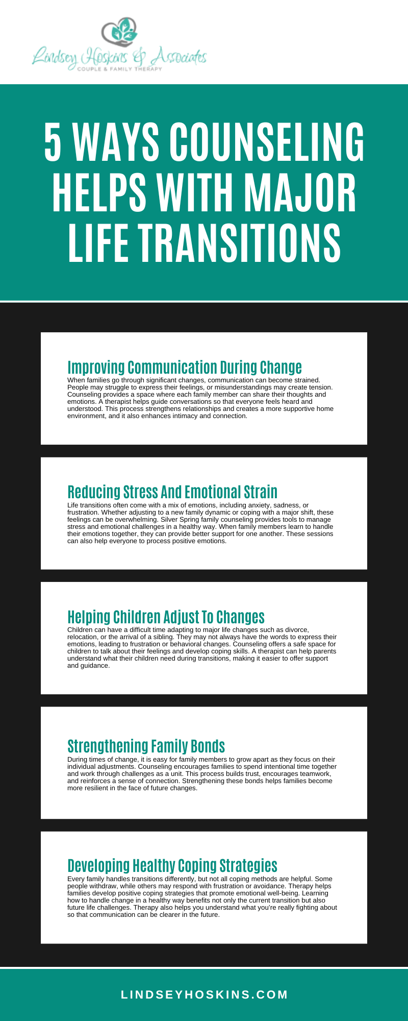 5 Ways Counseling Helps With Major Life Transitions Infographic