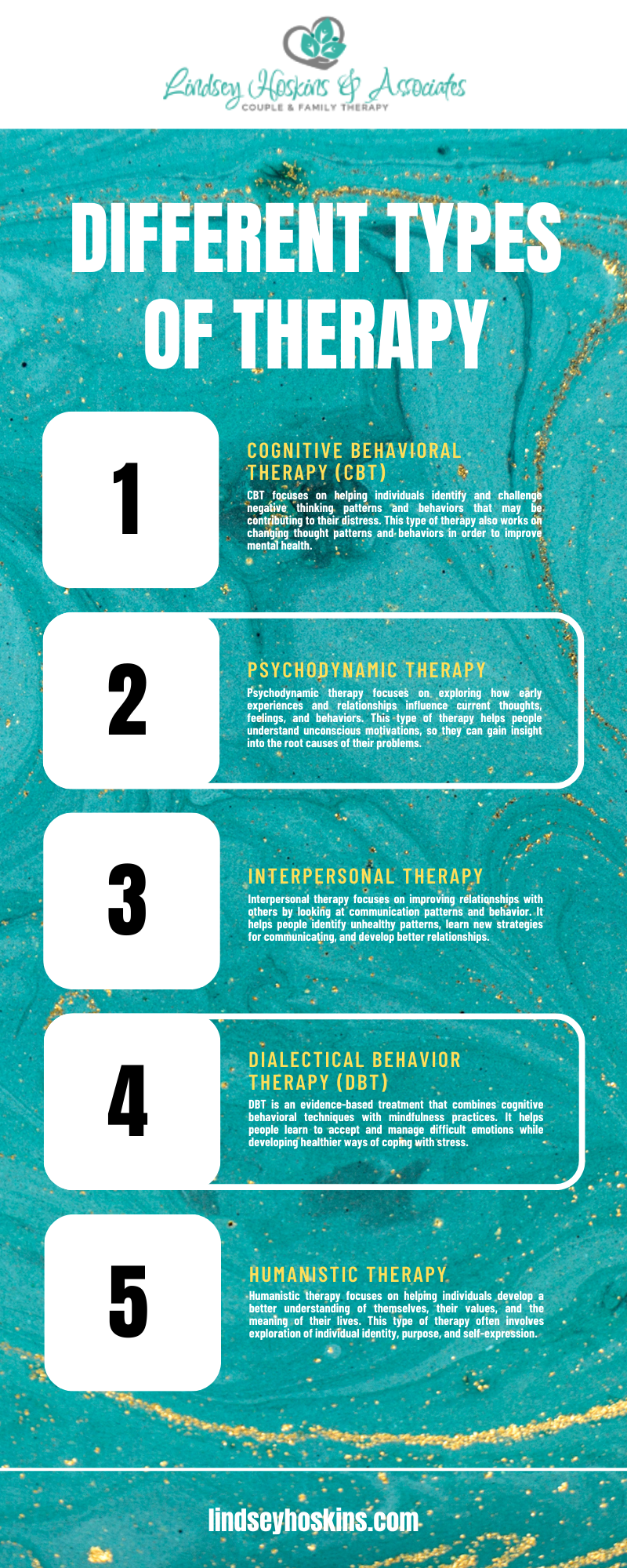 DIFFERENT TYPES OF THERAPY INFOGRAPHIC